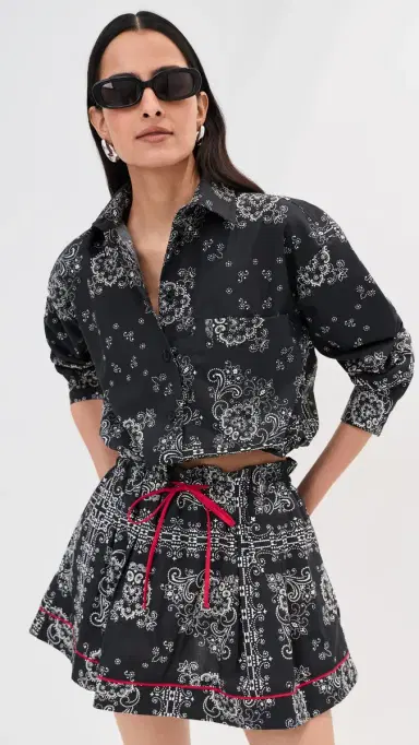 LE BOP Wylie Button Down hirt Black Bandana | Thumbnail 2