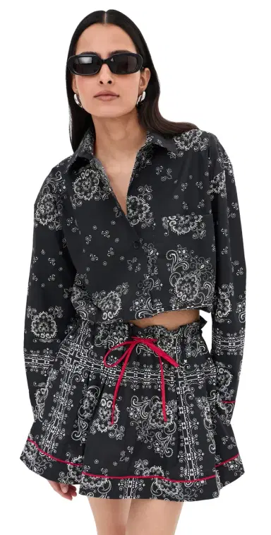 LE BOP Wylie Button Down hirt Black Bandana | Thumbnail 1