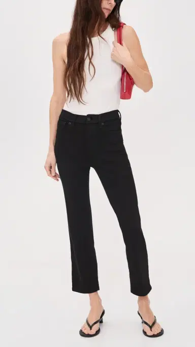 GOOD AMERICAN Never Fades Good Petite Straight Jeans Black001 | Thumbnail 5