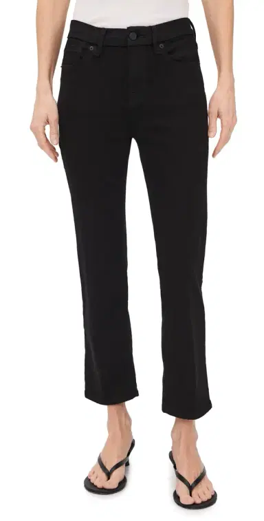 GOOD AMERICAN Never Fades Good Petite Straight Jeans Black001 | Thumbnail 1