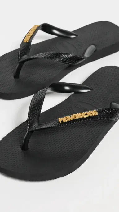 Havaianas Top Logo Sandals Black/Black | Thumbnail 6