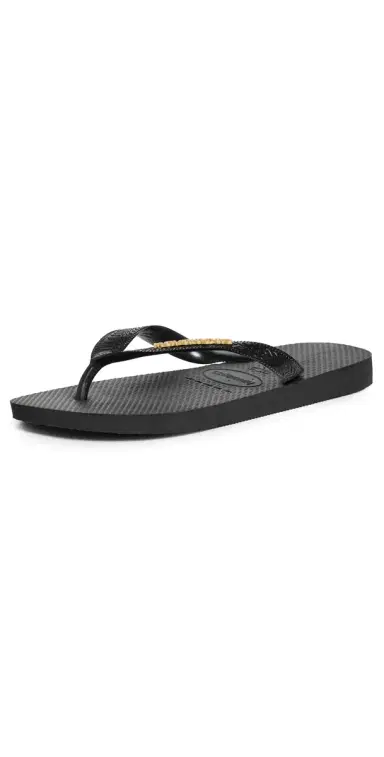 Havaianas Top Logo Sandals Black/Black | Thumbnail 1