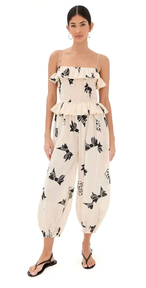 Vera Black Tie Jumpsuit Off-White