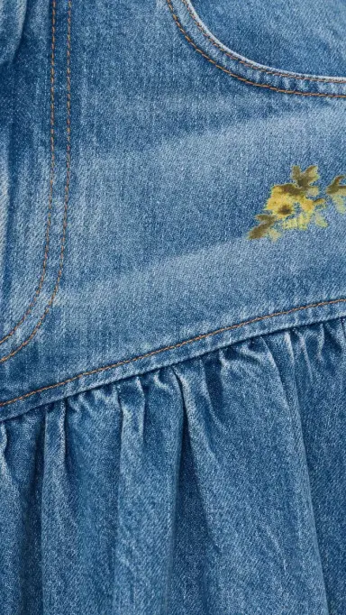 GANNI Printed Flower Denim Long Skirt Light Blue Vintage | Thumbnail 6 GANNI Printed Flower Denim Long Skirt Light Blue Vintage | Thumbnail 6