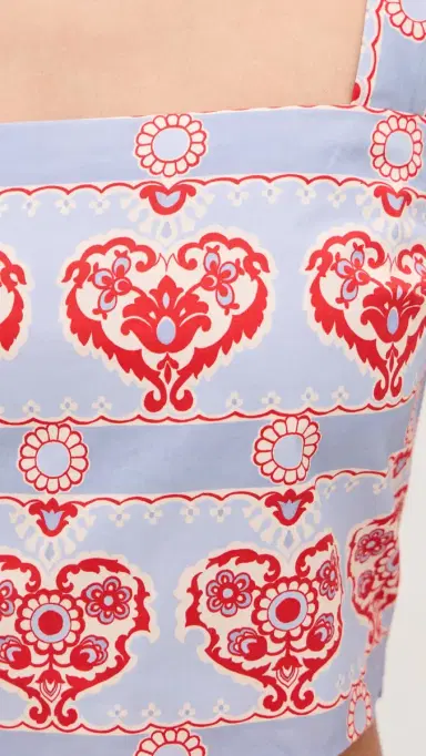 Hill House Home The Clara Crop Top Poppy Damask Stripe | Thumbnail 6 Hill House Home The Clara Crop Top Poppy Damask Stripe | Thumbnail 6