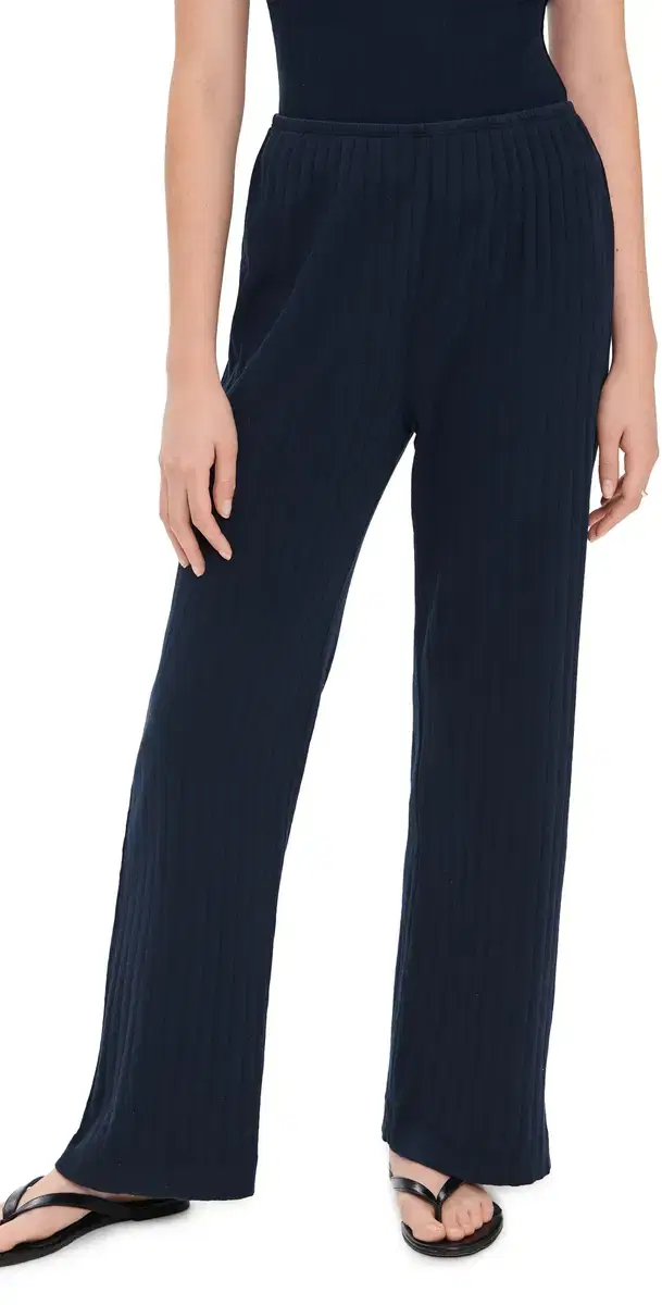 DONNI. The Pointelle imple Crop Pants Navy