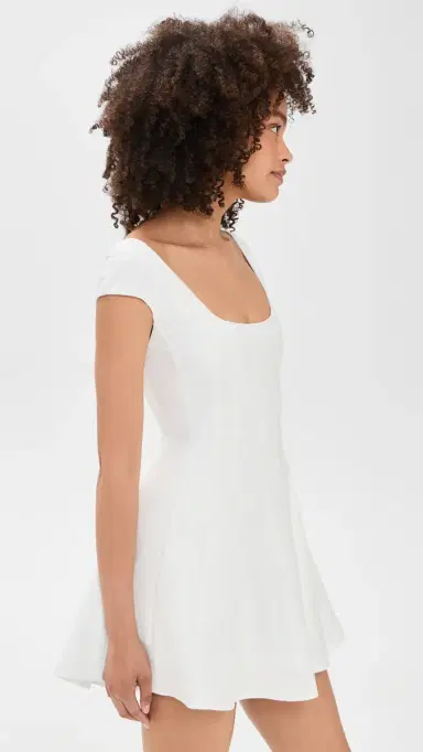 Guizio Leila Twill Mini Dress Ivory L | Thumbnail 4 Guizio Leila Twill Mini Dress Ivory L | Thumbnail 4