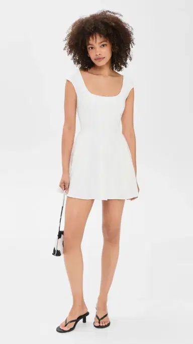 Guizio Leila Twill Mini Dress Ivory L | Thumbnail 5 Guizio Leila Twill Mini Dress Ivory L | Thumbnail 5