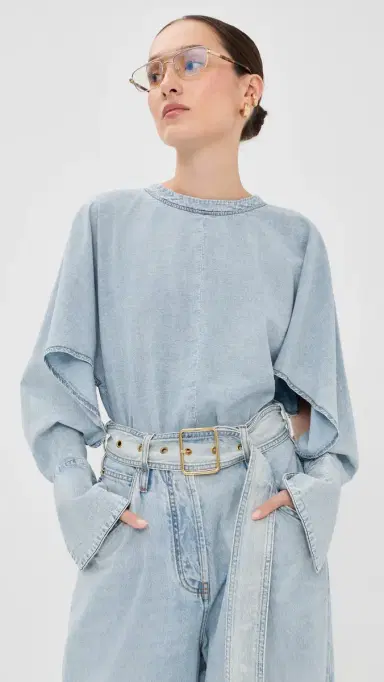 DARKPARK Paris Chambray Shirt Bleach Baby Blue | Thumbnail 2