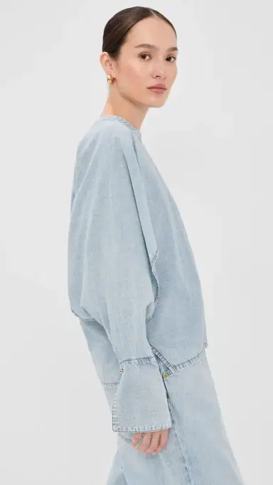 DARKPARK Paris Chambray Shirt Bleach Baby Blue | Thumbnail 4