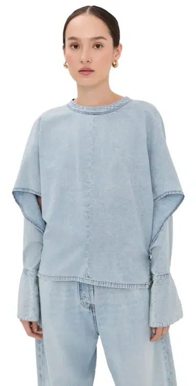 DARKPARK Paris Chambray Shirt Bleach Baby Blue | Thumbnail 1