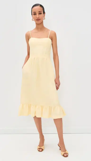 ANDRES OTALORA Inspiras Linen Dress Butter Yellow | Thumbnail 2