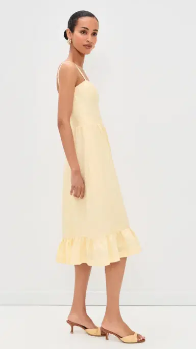 ANDRES OTALORA Inspiras Linen Dress Butter Yellow | Thumbnail 4