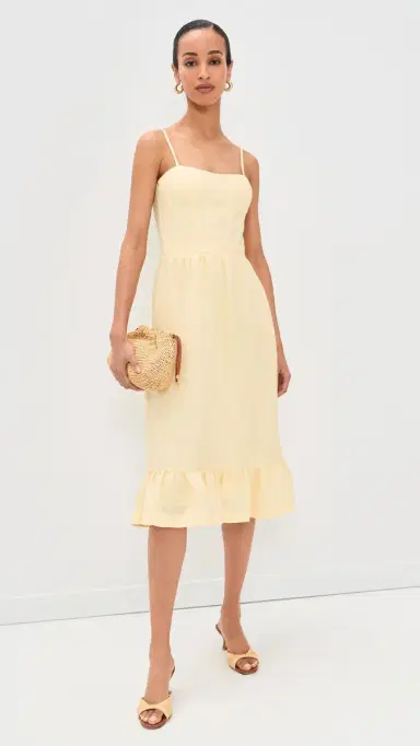 ANDRES OTALORA Inspiras Linen Dress Butter Yellow | Thumbnail 5