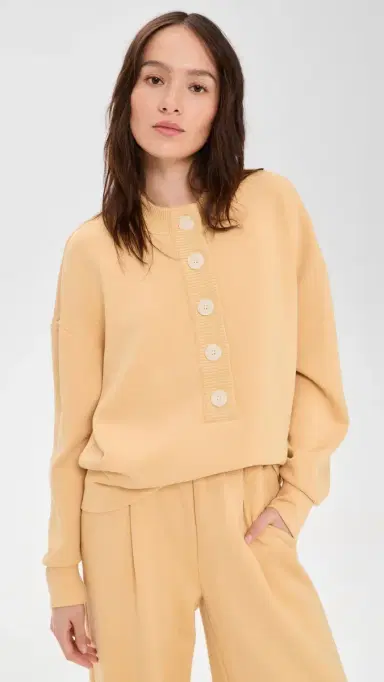 Varley Reena Button Front Sweatshirt Sahara Sun | Thumbnail 2