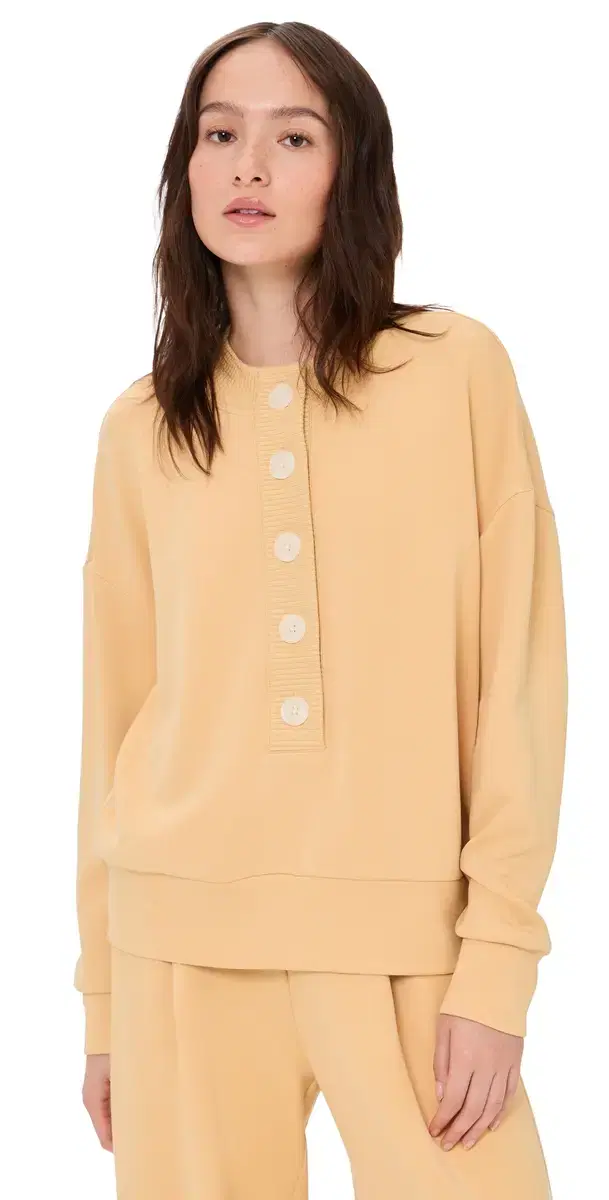 Varley Reena Button Front Sweatshirt Sahara Sun