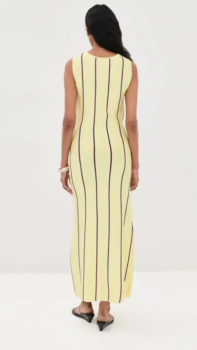 3.1 Phillip Lim Striped Midi Tank Dress with Fringe Waist Tie Yuzu ulti | Thumbnail 3