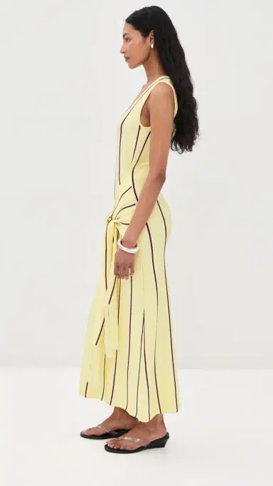 3.1 Phillip Lim Striped Midi Tank Dress with Fringe Waist Tie Yuzu ulti | Thumbnail 4