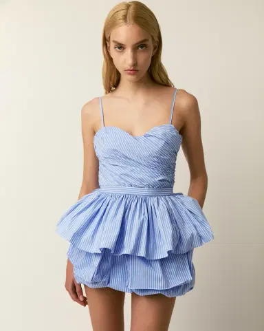 Aknvas The Val corset in cerulean stripe | Thumbnail 2