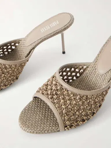 Paris Texas Lidia 70 Leather-trimmed Straw Mules | Thumbnail 5 Paris Texas Lidia 70 Leather-trimmed Straw Mules | Thumbnail 5
