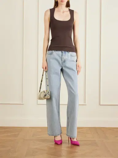 Paris Texas Lidia 105 Leather-trimmed Straw Slingback Pumps | Thumbnail 4 Paris Texas Lidia 105 Leather-trimmed Straw Slingback Pumps | Thumbnail 4