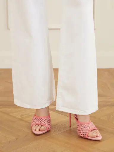 Paris Texas Lidia 105 Leather-trimmed Straw Mules | Thumbnail 2 Paris Texas Lidia 105 Leather-trimmed Straw Mules | Thumbnail 2