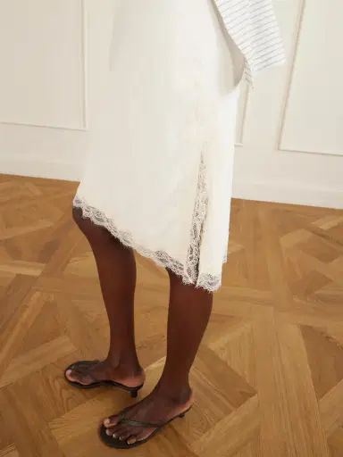 RÓHE Lace-trimmed Crepe Midi Skirt | Thumbnail 5 RÓHE Lace-trimmed Crepe Midi Skirt | Thumbnail 5