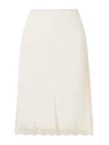 RÓHE Lace-trimmed Crepe Midi Skirt | Thumbnail 1 RÓHE Lace-trimmed Crepe Midi Skirt | Thumbnail 1