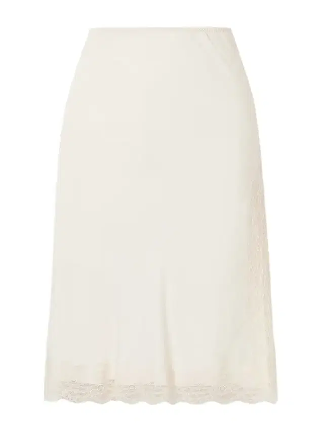 Lace-trimmed Crepe Midi Skirt