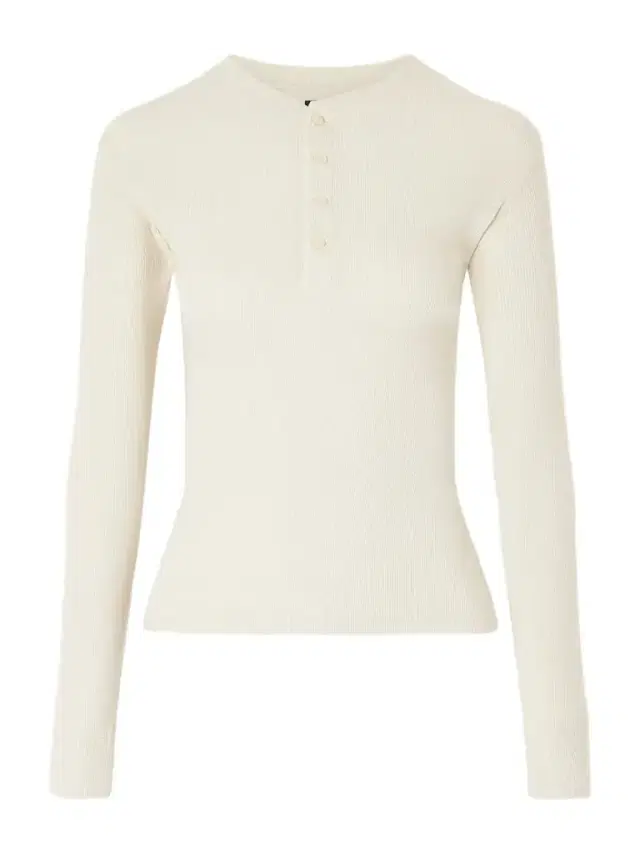 Ribbed Cotton-blend Jersey Henley Top