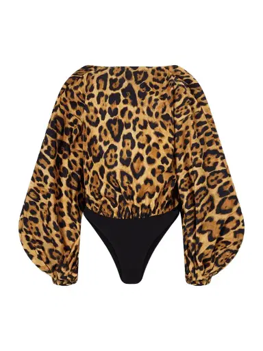 Alaïa Leopard-print Shell Bodysuit | Thumbnail 1 Alaïa Leopard-print Shell Bodysuit | Thumbnail 1