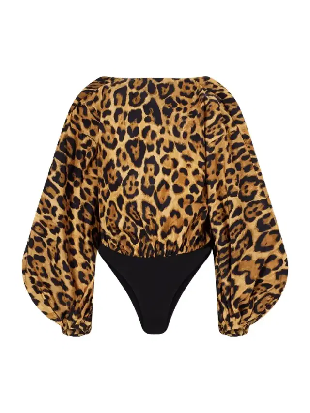 Alaïa Leopard-print Shell Bodysuit