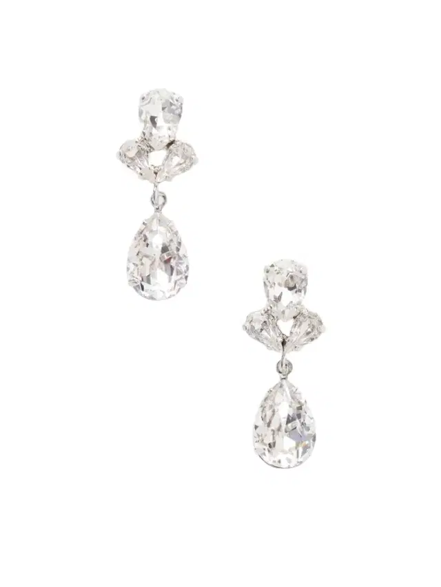 Jennifer Behr Mariza Silver-tone Crystal Earrings