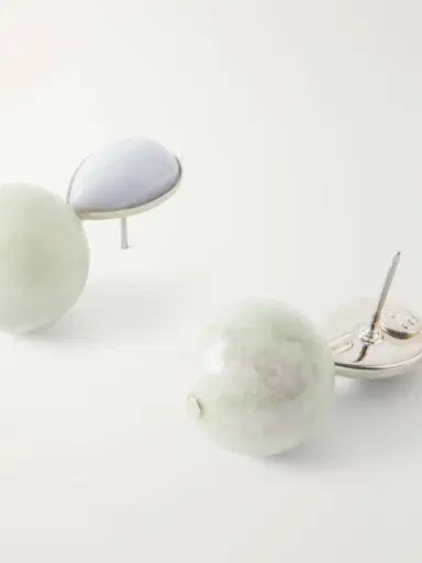 Jennifer Behr Allison Silver-tone Jade Earrings | Thumbnail 4 Jennifer Behr Allison Silver-tone Jade Earrings | Thumbnail 4
