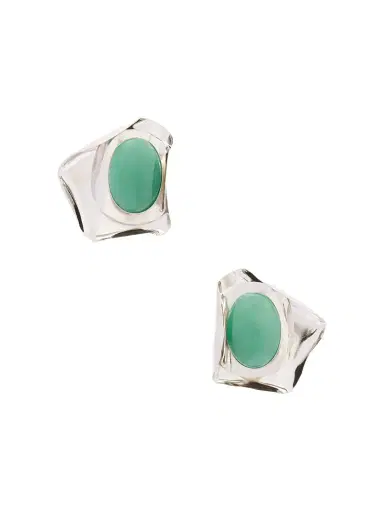 Jennifer Behr Kendall Silver-tone Aventurine Earrings | Thumbnail 1 Jennifer Behr Kendall Silver-tone Aventurine Earrings | Thumbnail 1