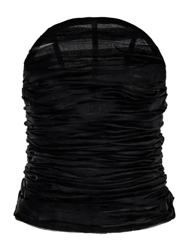 Ruched Silk-chiffon Bustier Top