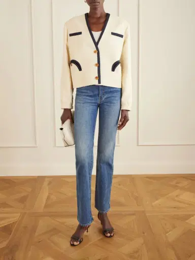 Blazé Milano Orinda Riviera Cropped Cotton-blend Bouclé Blazer | Thumbnail 2