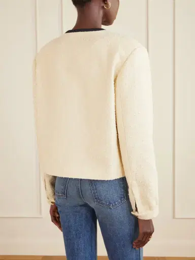 Blazé Milano Orinda Riviera Cropped Cotton-blend Bouclé Blazer | Thumbnail 3