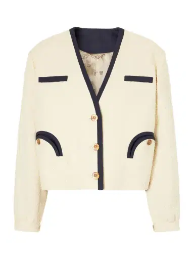 Blazé Milano Orinda Riviera Cropped Cotton-blend Bouclé Blazer | Thumbnail 1