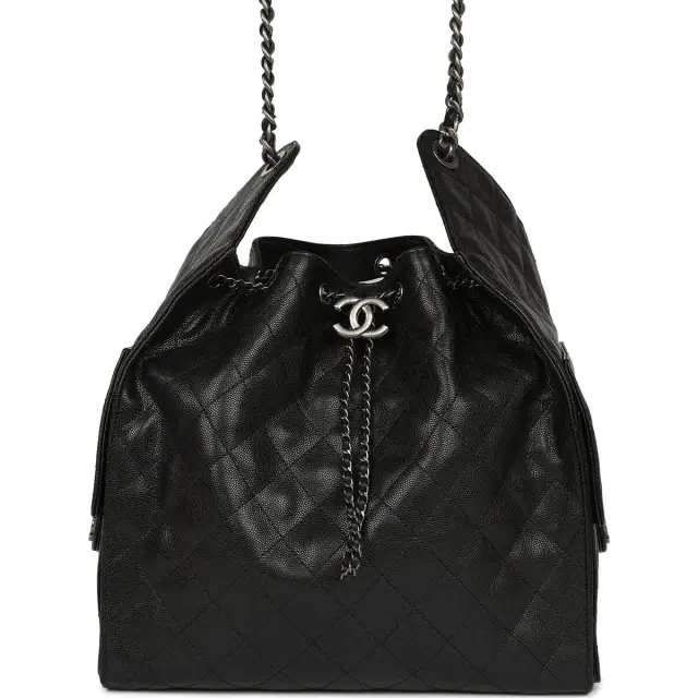 Chanel Chanel Medium 25 Hobo Bag Black Caviar Aged Ruthenium Hardware