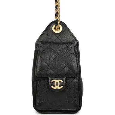 Chanel Chanel Mini 25 Hobo Bag Black Caviar Antique Gold Hardware | Thumbnail 3