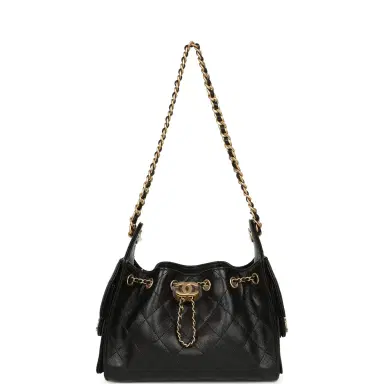 Chanel Chanel Mini 25 Hobo Bag Black Caviar Antique Gold Hardware | Thumbnail 7