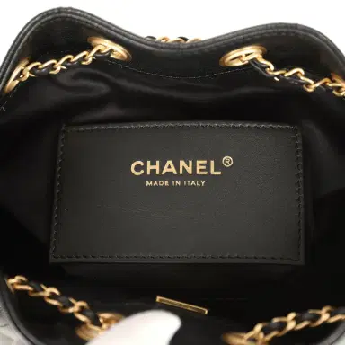 Chanel Chanel Mini 25 Hobo Bag Black Caviar Antique Gold Hardware | Thumbnail 9
