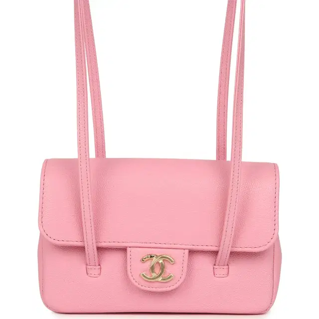 Chanel Chanel Mini Preppy Coco Clutch with Straps Pink Shiny Caviar Brushed Gold Hardware