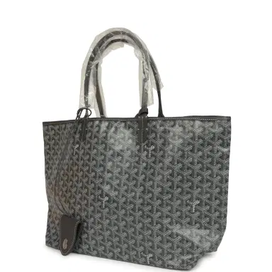 goyard Goyard Goyardine Grey Saint Louis PM Tote Bag Palladium Hardware | Thumbnail 3