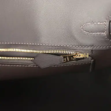 HERMÈS Hermes Birkin 25 Ecru and Beige Toile H Canvas and Bai-Brun Swift Gold Hardware | Thumbnail 9 HERMÈS Hermes Birkin 25 Ecru and Beige Toile H Canvas and Bai-Brun Swift Gold Hardware | Thumbnail 9