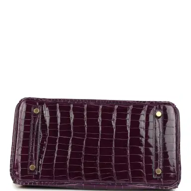 HERMÈS Hermes Birkin 30 Cassis Shiny Porosus Crocodile Gold Hardware | Thumbnail 6 HERMÈS Hermes Birkin 30 Cassis Shiny Porosus Crocodile Gold Hardware | Thumbnail 6