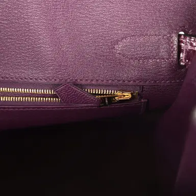 HERMÈS Hermes Birkin 30 Cassis Shiny Porosus Crocodile Gold Hardware | Thumbnail 9 HERMÈS Hermes Birkin 30 Cassis Shiny Porosus Crocodile Gold Hardware | Thumbnail 9