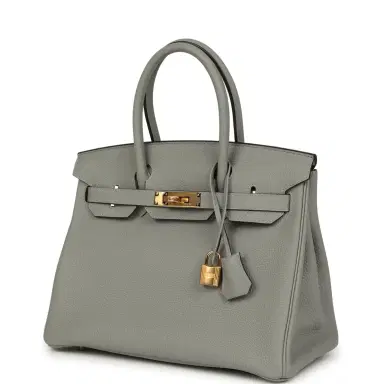 HERMÈS Hermes Birkin 30 Gris Mouette Togo Gold Hardware | Thumbnail 5 HERMÈS Hermes Birkin 30 Gris Mouette Togo Gold Hardware | Thumbnail 5