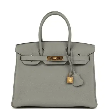 HERMÈS Hermes Birkin 30 Gris Mouette Togo Gold Hardware | Thumbnail 1 HERMÈS Hermes Birkin 30 Gris Mouette Togo Gold Hardware | Thumbnail 1